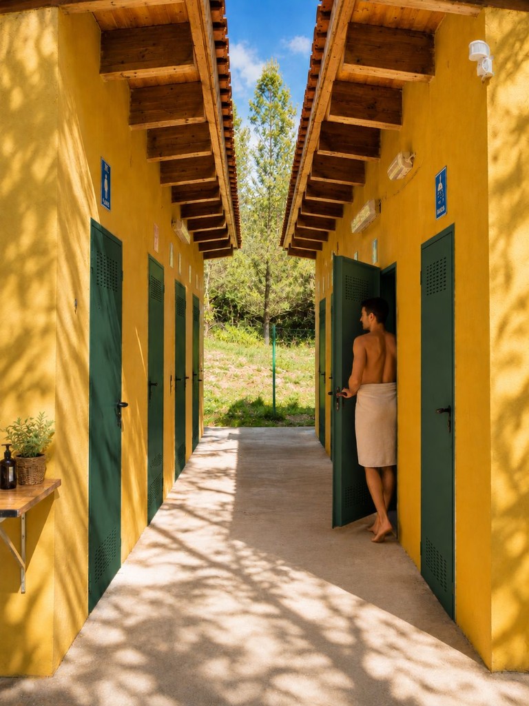 Duchas y baños del complejo